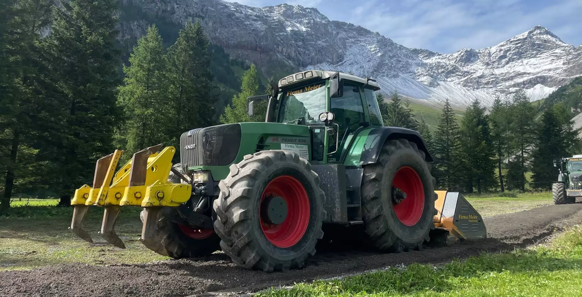 Firma Meier, Feldkirch, Partner für Gemeinden, Gewerbebetriebe, Bauträger, Agrargemeinschaften, Wanderwegsanierung, Rekultivierung, Winterdienst, Mulchen, Stockfräsen, Stabilisierungsausgleich, Werkstatt, Fuhrpark