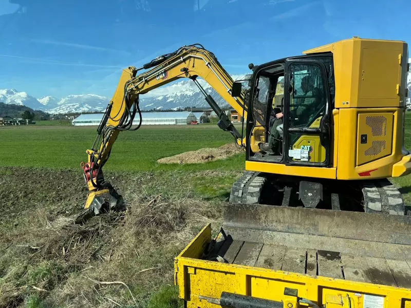 Rekultivierung, Wiederherstellung von Flächen nach Bauarbeiten, Firma Meier, Feldkirch